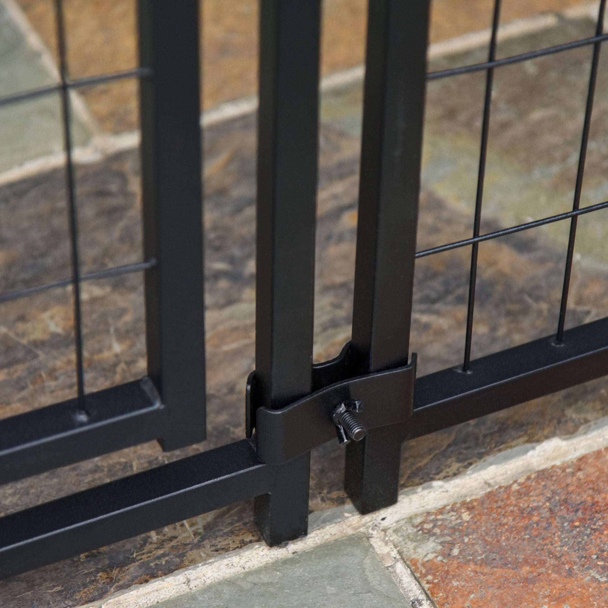 8' x 4' x 6' Large Outdoor Dog Kennel Run Steel Fence with UV-Resistant Oxford Cloth Roof & Secure Lock