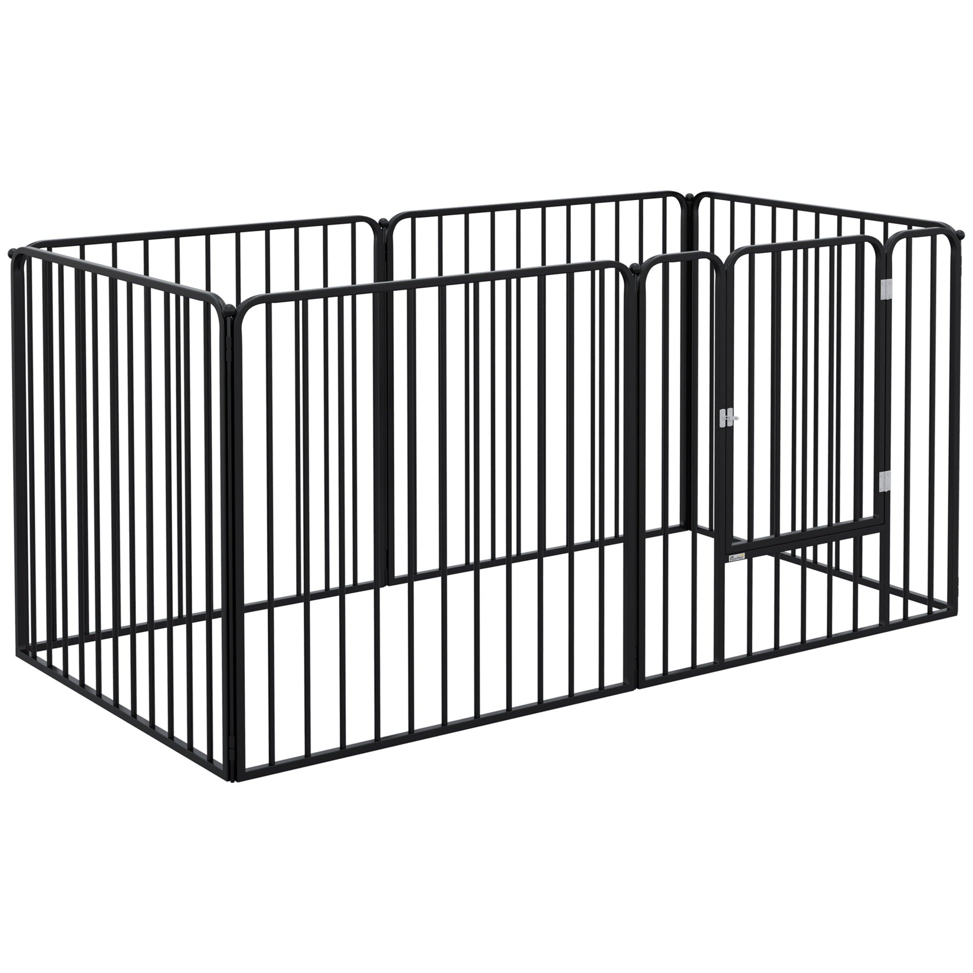 Heavy Duty Dog Playpen, Steel Dog Pen with Door, Pet Exercise Fence, Outdoor Indoor DIY Design for Small and Medium Dogs, 31.5" Height, 6 Panels