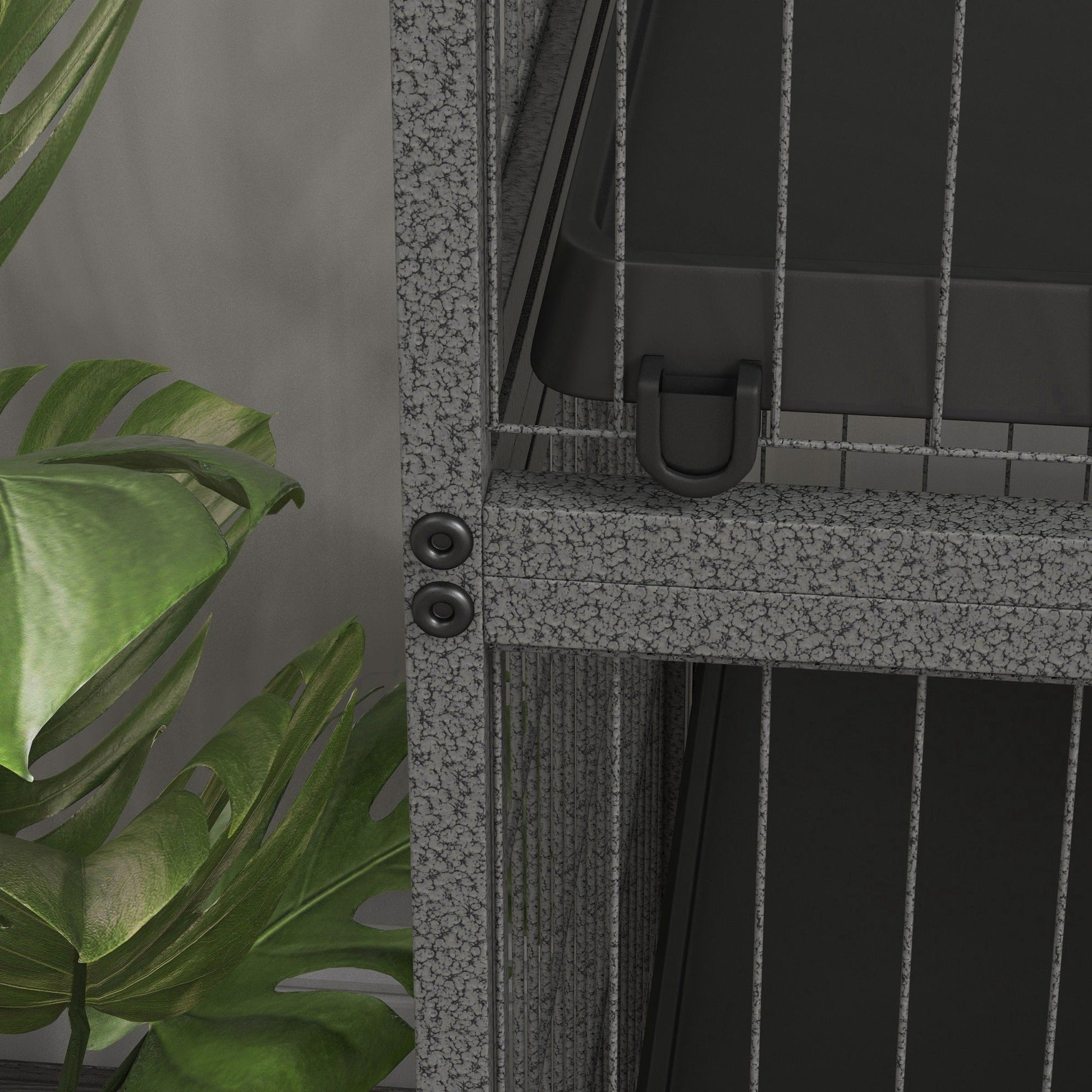 5-Tier Rolling Small Animal Cage, Deluxe Guinea Pig Cage, Ferret Cage for Mink Chinchilla Kitten Rabbit, Small Pet Play House with Hammock Platform, Ramp, Tray, Grey
