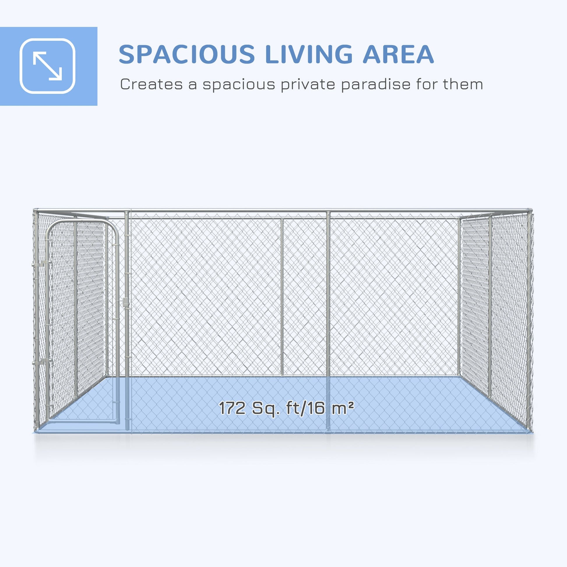 172 Sq. Ft. Dog Playpen Outdoor, Walk-in Dog Run Kennel Puppy Exercise Pen with Galvanized Steel Frame, for Small and Medium Dogs, 13' x 13' x 6'