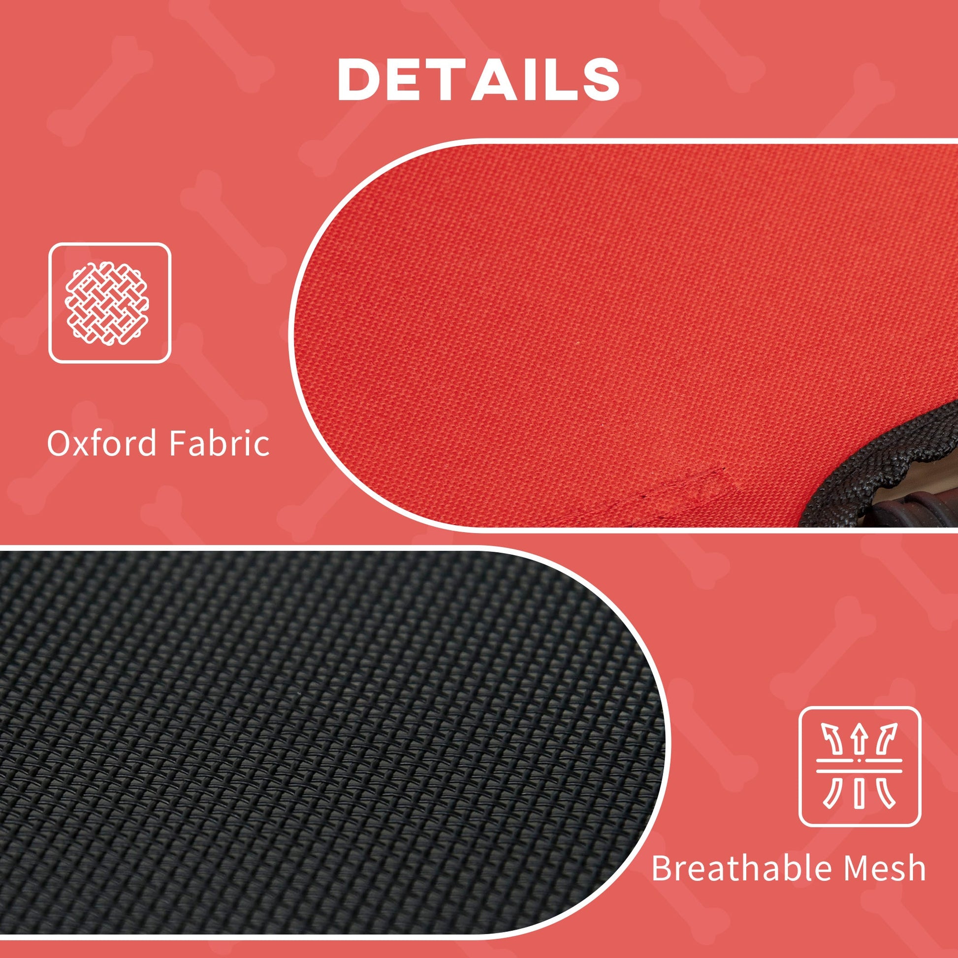 Elevated Dog Bed with Canopy, Portable Raised Dog Cot for XL Sized Dogs, Indoor & Outdoor, 48" x 36" x 43", Red