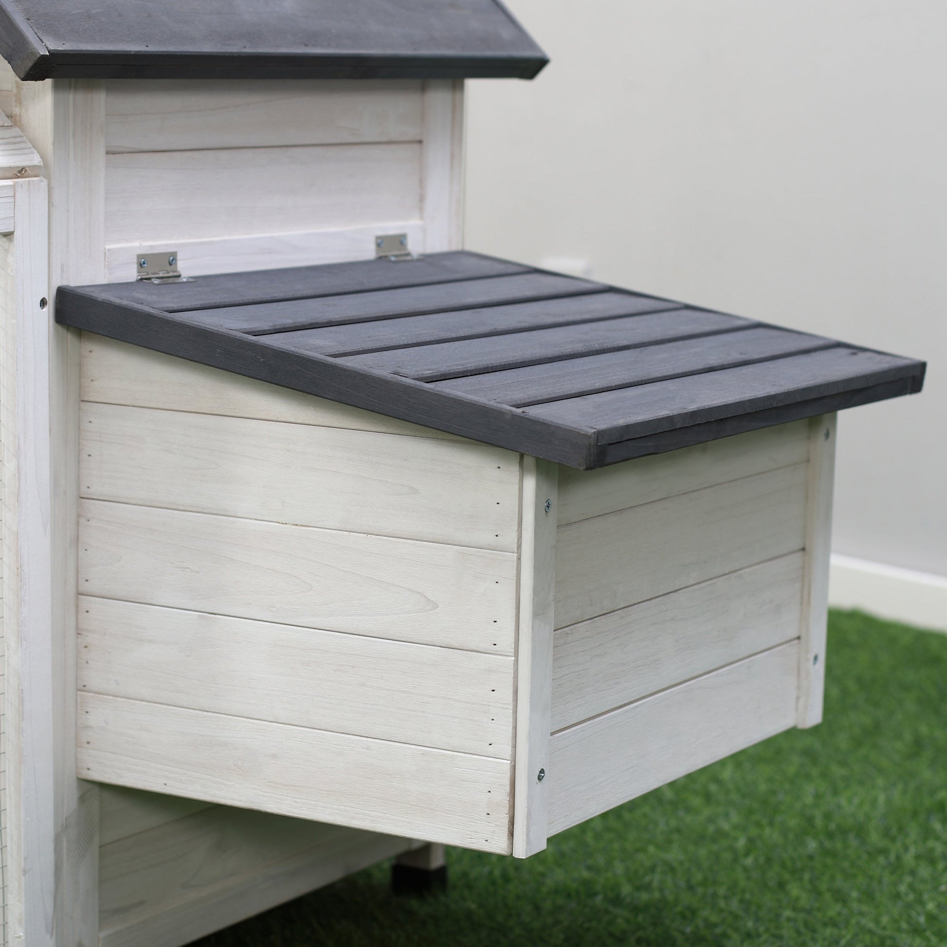 65" Chicken Coop Wooden Hen House Rabbit Hutch Poultry Cage Pen Outdoor Backyard with Nesting Box, Ramp, Run, and Ladder