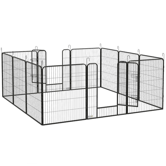 Dog Playpen, Wide 31.5"W Heavy-Duty Metal Puppy Play Pen, Pet Exercise Fences for Outside and Indoor, DIY Design with Door for Multiple Dogs, 12 Panels, 39"H