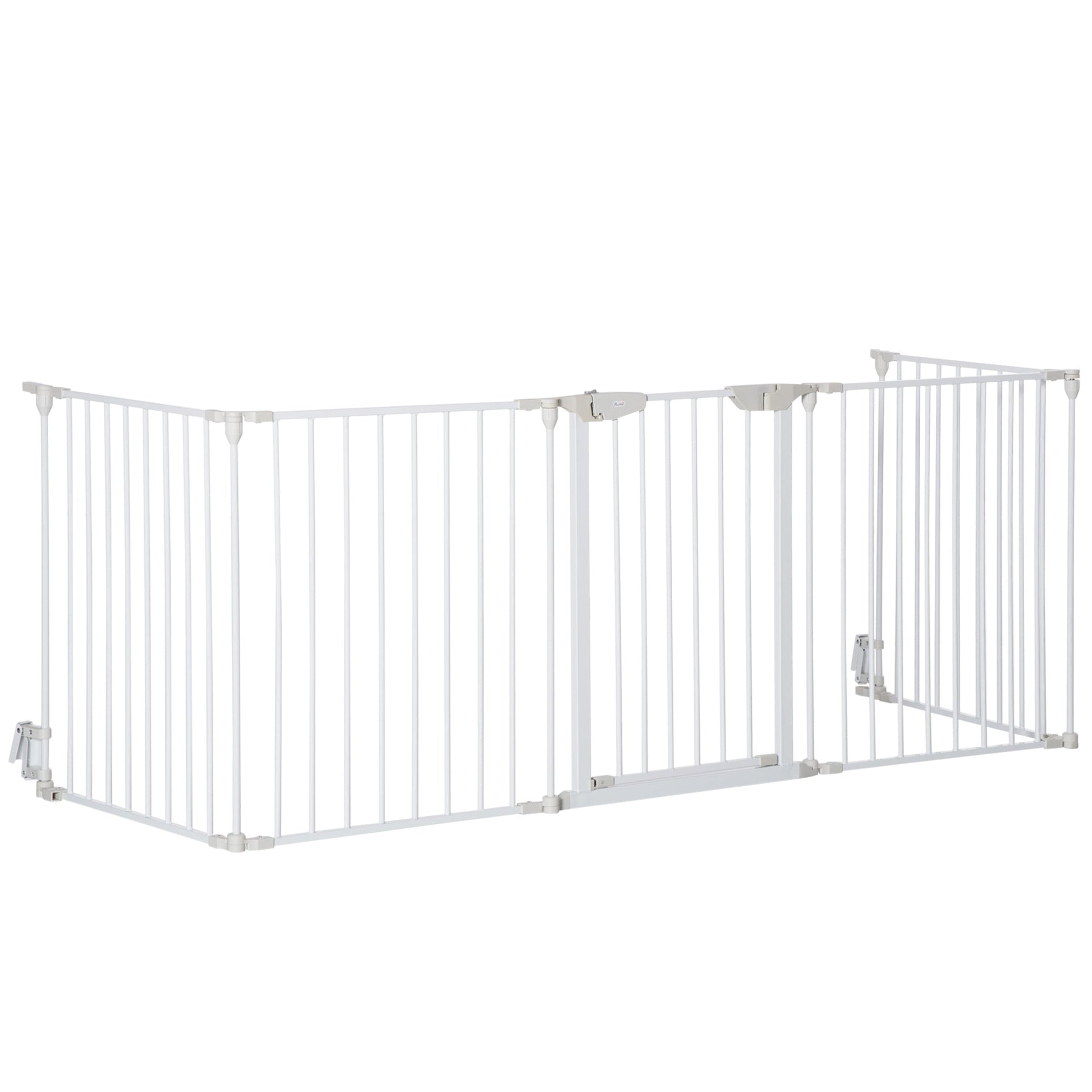 Dog Playpen Indoor, Foldable Pet Fence Puppy Pen for Small Medium Dogs with Door, 5 Panels, 29 Inch Tall, for Stairway, Doorway, Hallway, White