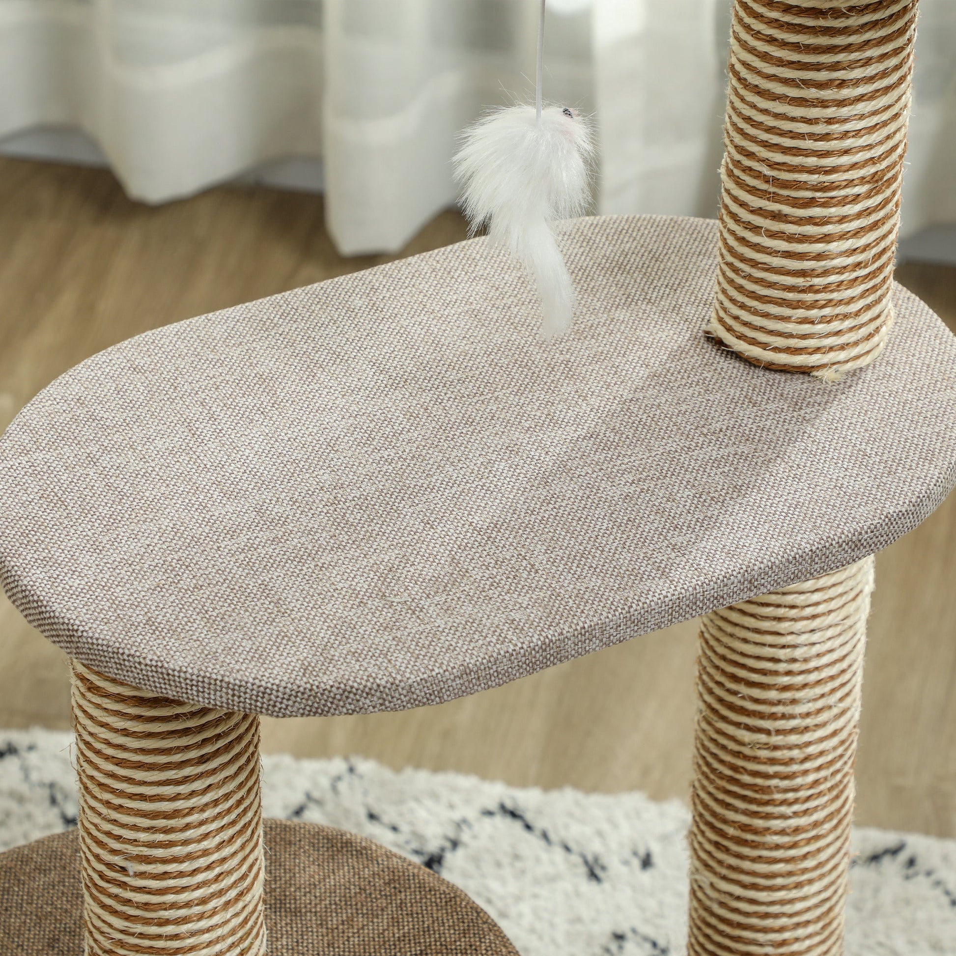 Scratching Cat Tree Post Climbing Kitten Pets Kitty Furniture with Toy, Brown