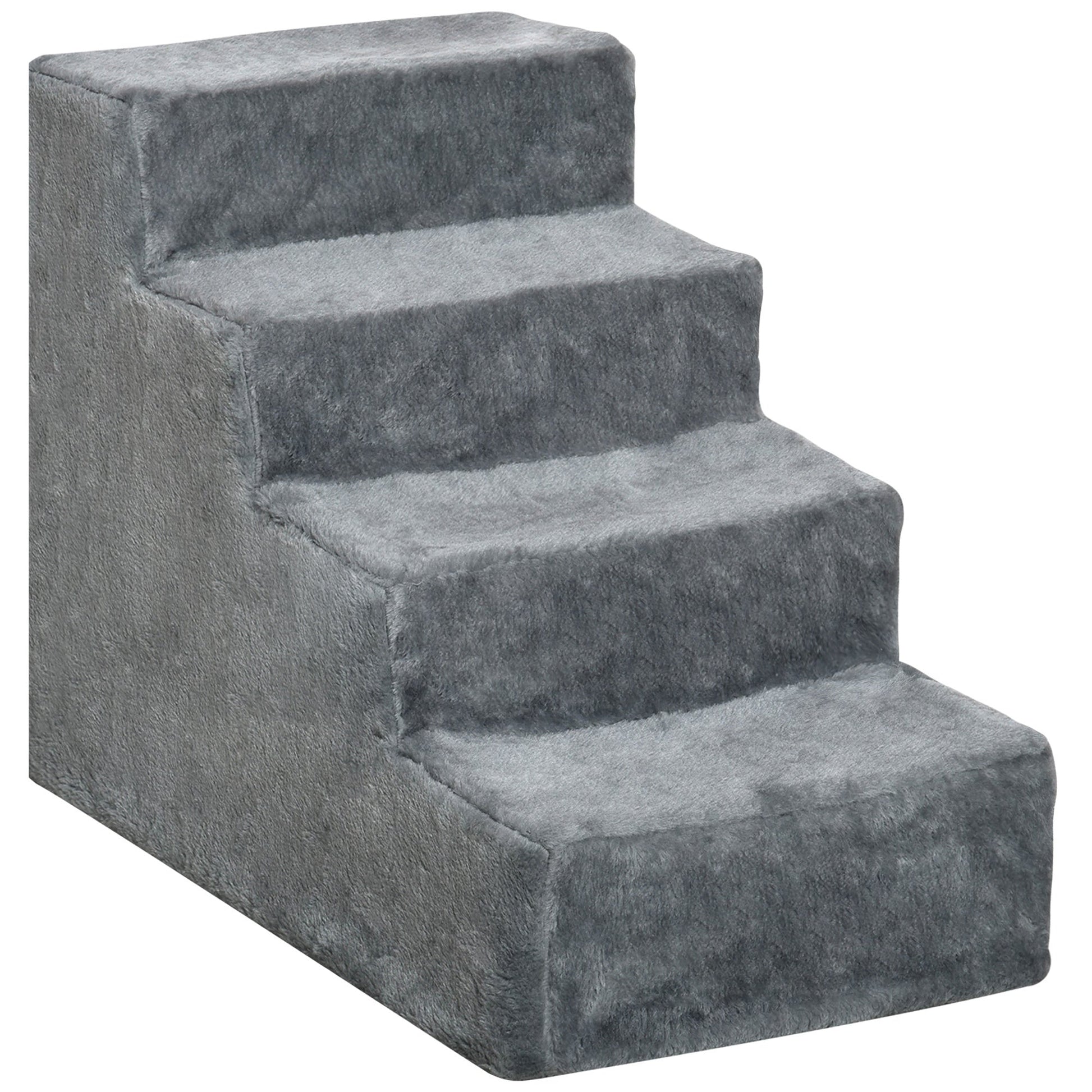 Pet Steps Ladder for Cats and Dogs, Pet Stairs, Ladder for Climbing on Bed, Sofa with Removable Cover, Light Grey