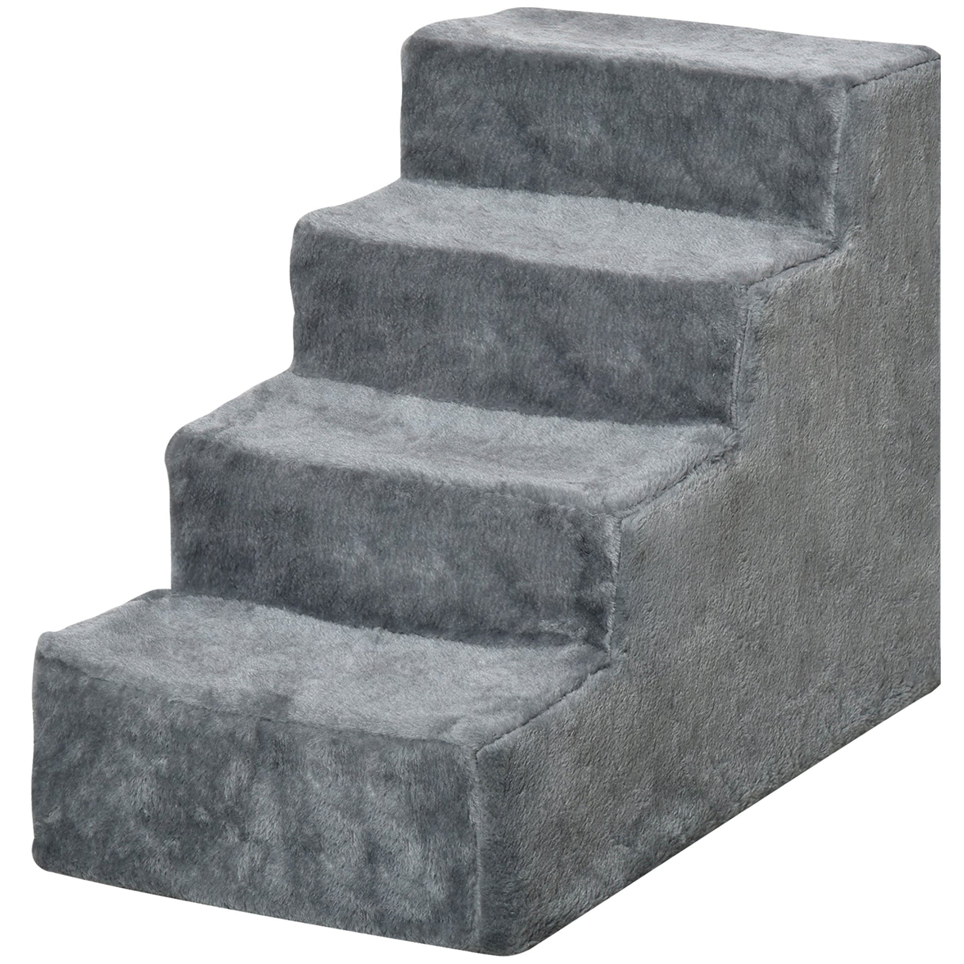 Pet Steps Ladder for Cats and Dogs, Pet Stairs, Ladder for Climbing on Bed, Sofa with Removable Cover, Light Grey