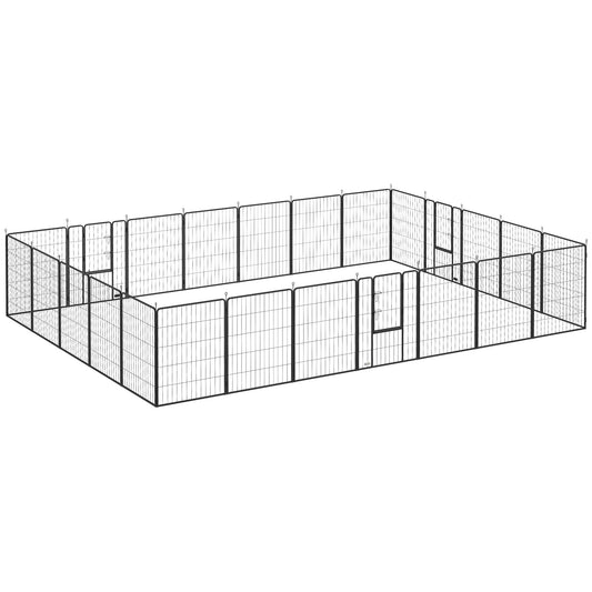 Dog Playpen, Wide 31.5" W Heavy-Duty Metal Puppy Play Pen, Pet Exercise Fences for Outside and Indoor, DIY Design with Door for Multiple Dogs, 24 Panels, 39" H