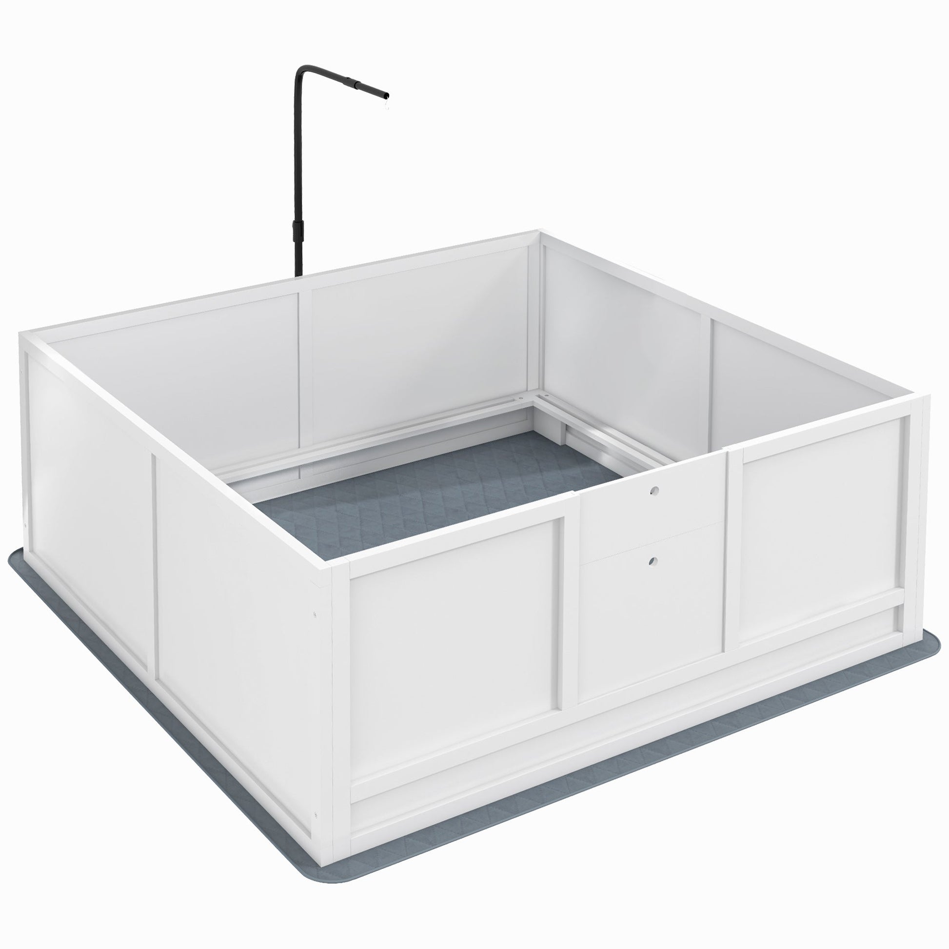 Whelping Box for Dogs, Puppy Playpen with Retractable Light Stand, Washable Pee Pads, Rail, Adjustable Height Door for Small, Medium & Large Breed Dogs, 49" x 47"