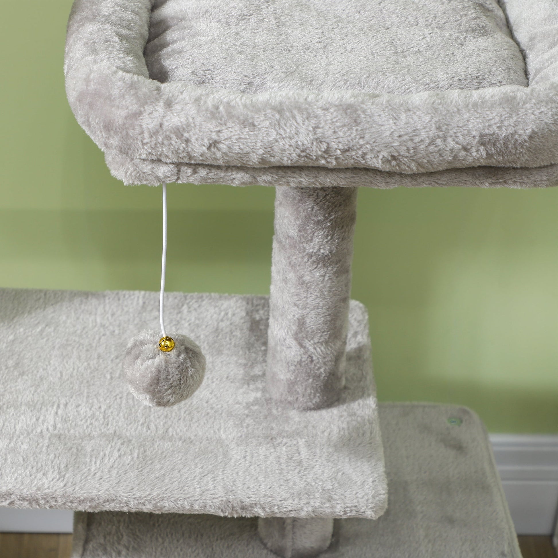 53" Cat Tree, Multi-Level Cat Tower for Indoor Cats with Sisal Scratching Posts, Cat Condo, Beds, Platforms, Ramp, Toy Balls, Cat Activity Center, Light Grey