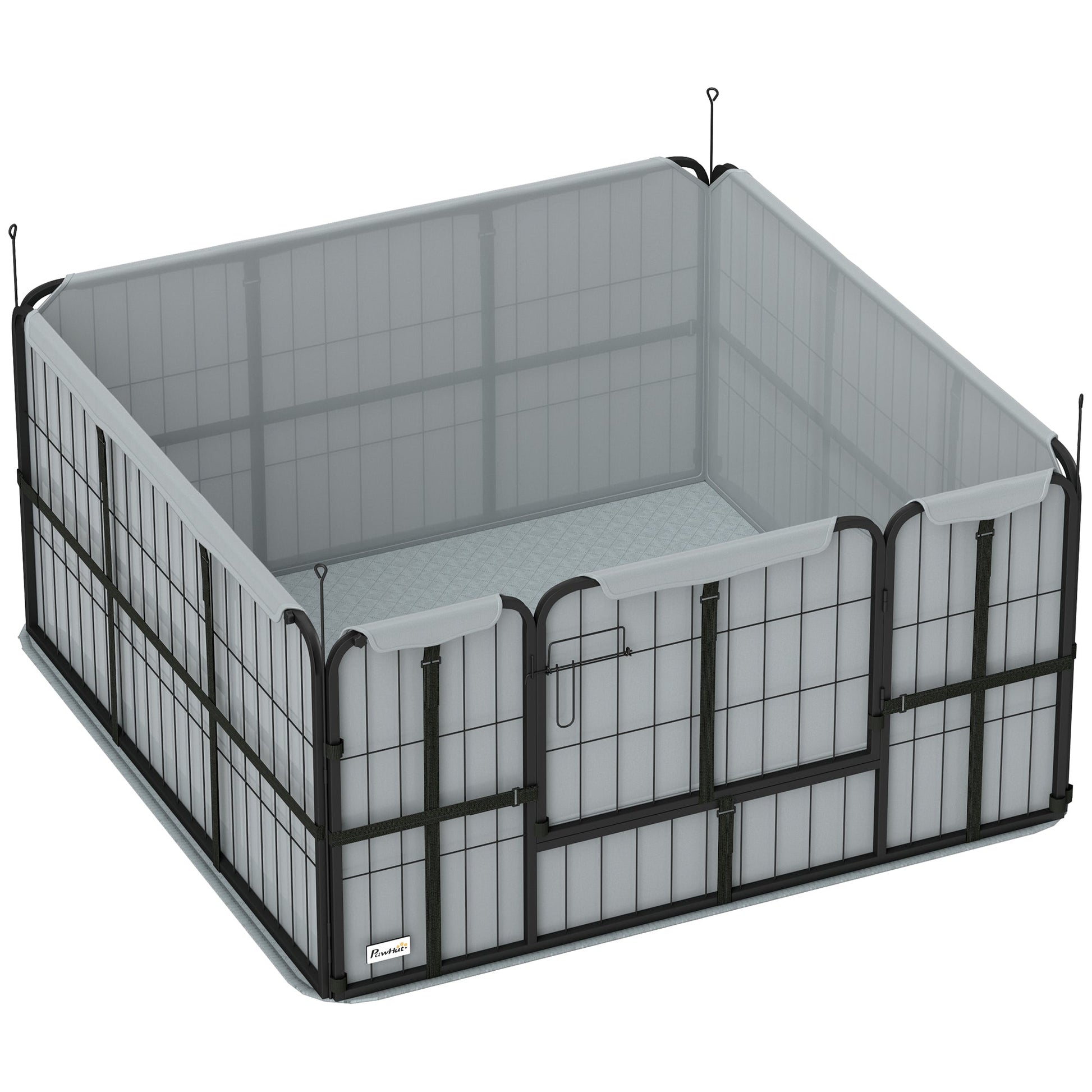 Whelping Box for Dogs and Puppies, 48" x 48" x 23.5", Puppy Playpen with 600D Windproof Oxford Fabric Cloth, Washable Pee Pad, Pet Playpen with Door, for Medium & Large Dogs