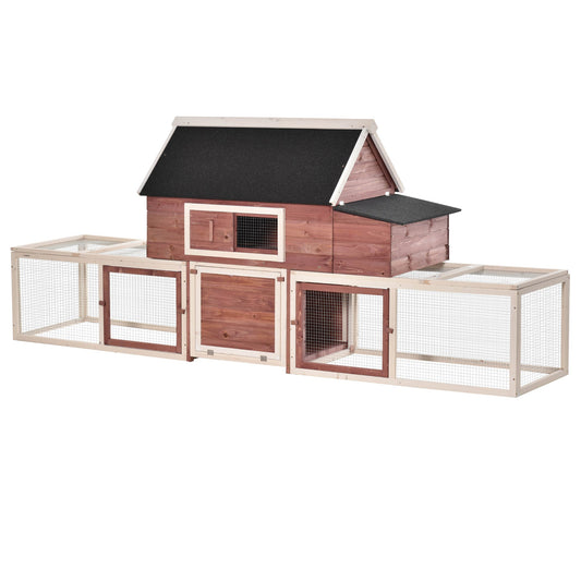 114" Chicken Coop Modern Living Hen House DIY 3 Shape Rabbit Hutch 2-tier Poultry Cage Pen Outdoor Backyard Customization Runs