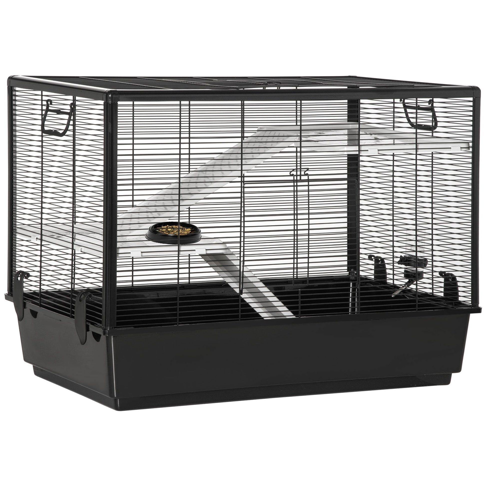 3-Tier Hamster Cage, Guinea Pig Cage, Pet Chinchillas Play House Indoor with Accessories Food Dish Water Bottle, Ramps, 31.5"x19"x 23", Black
