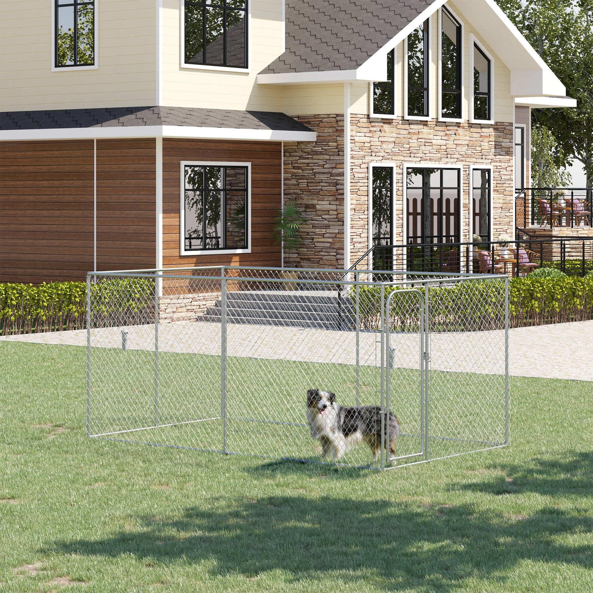 99 Sq. Ft. Dog Playpen Outdoor, Walk-in Dog Run Kennel Puppy Exercise Pen with Galvanized Steel Frame, for Small and Medium Dogs, 13' x 7.5' x 6'