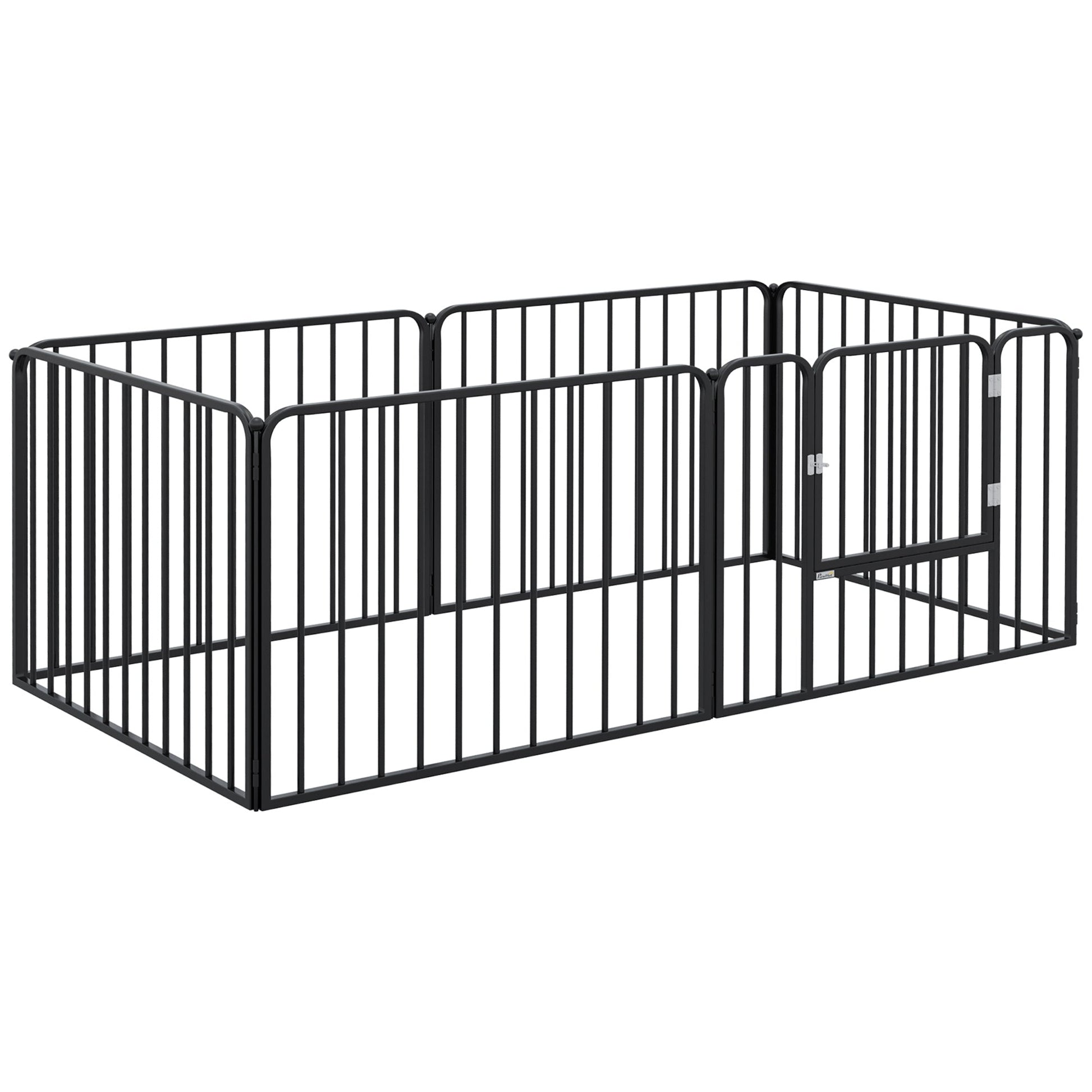 Heavy Duty Dog Playpen, Steel Dog Pen with Door, Pet Exercise Fence, Outdoor Indoor DIY Design for Small and Medium Dogs, 24" Height, 6 Panels