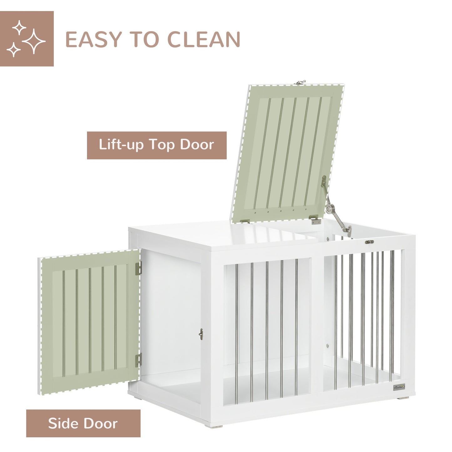 Dog Crate Furniture, 31.5" Dog Kennel Furniture Side End Table with Double Doors, for Medium Dogs, White